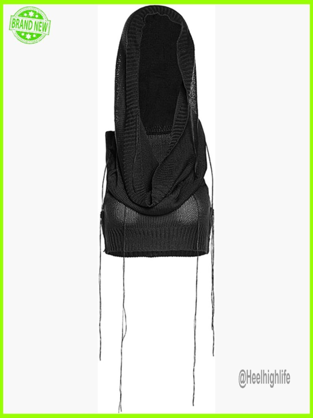 Crochet Hooded Sweater Vest Crop Top Sleeveless Y2K Streetwear